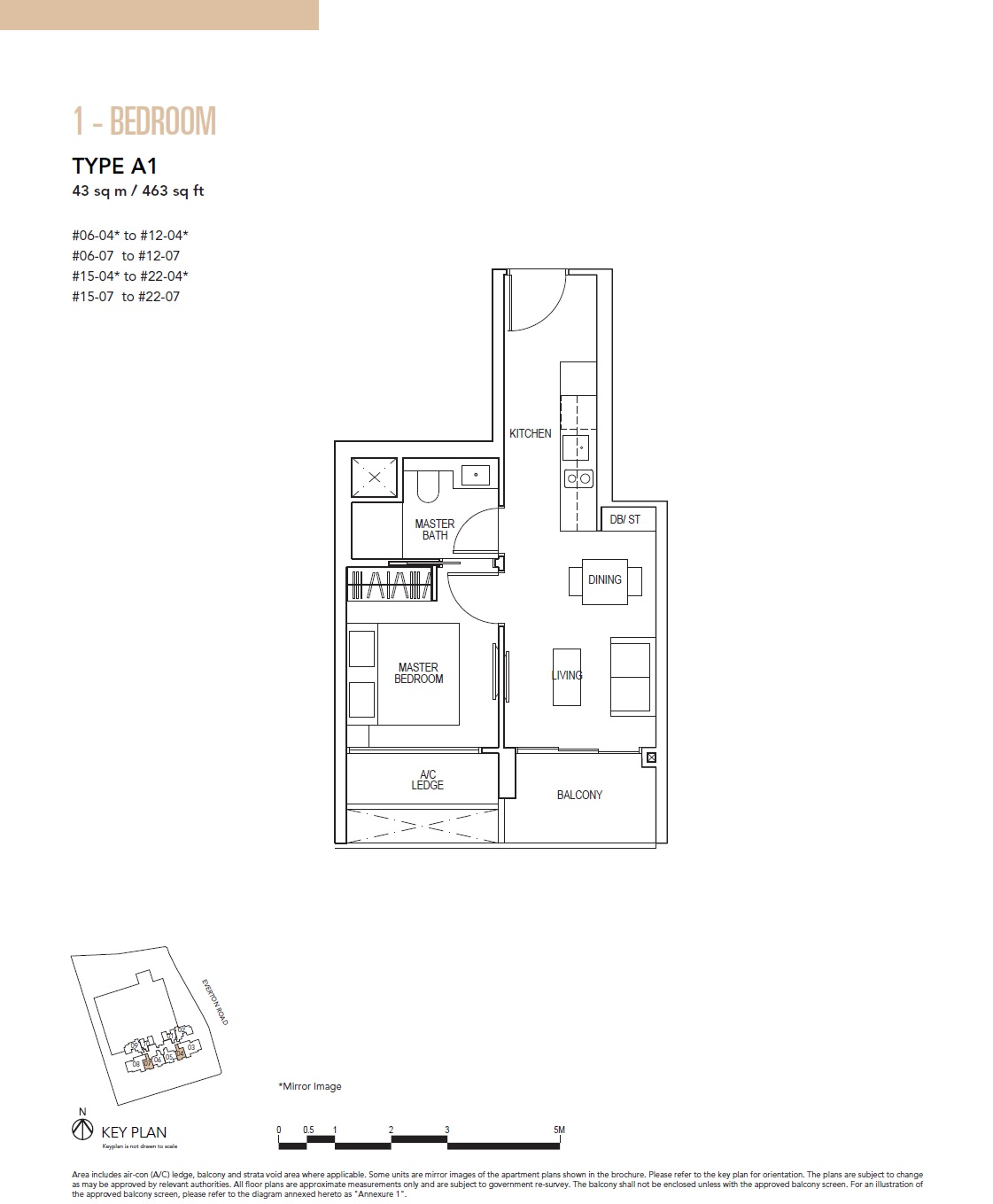 Sky Everton 1 Bedroom Floor Plan 1