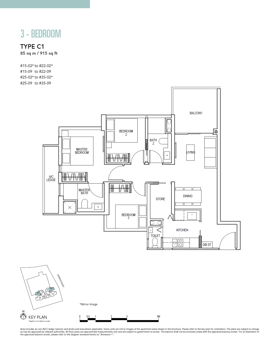 Sky Everton 1 Bedroom Floor Plan 3